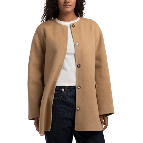 THEORY Camel Wool Blend Cape Coat - Picture 1 of 2